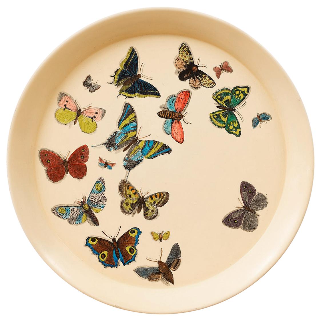 1950s Piero Fornasetti Butterfly Motif Serving Tray