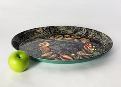 Italienisches Emaille-Metalltablett von Piero Fornasetti aus den 1950er Jahren mit Muscheldekor