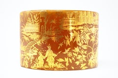 1950s Piero Fornasetti 'Piccolo Coromandel' Gold Leaf Ceramic Vase