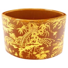vase en céramique à feuilles d'or Piero Fornasetti 'Piccolo Coromandel' des années 1950