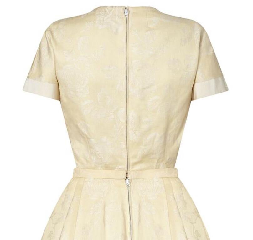 1950s Pierre Balmain Couture Cream Jacquard Two Piece Bridal Set In Excellent Condition For Sale In London, GB