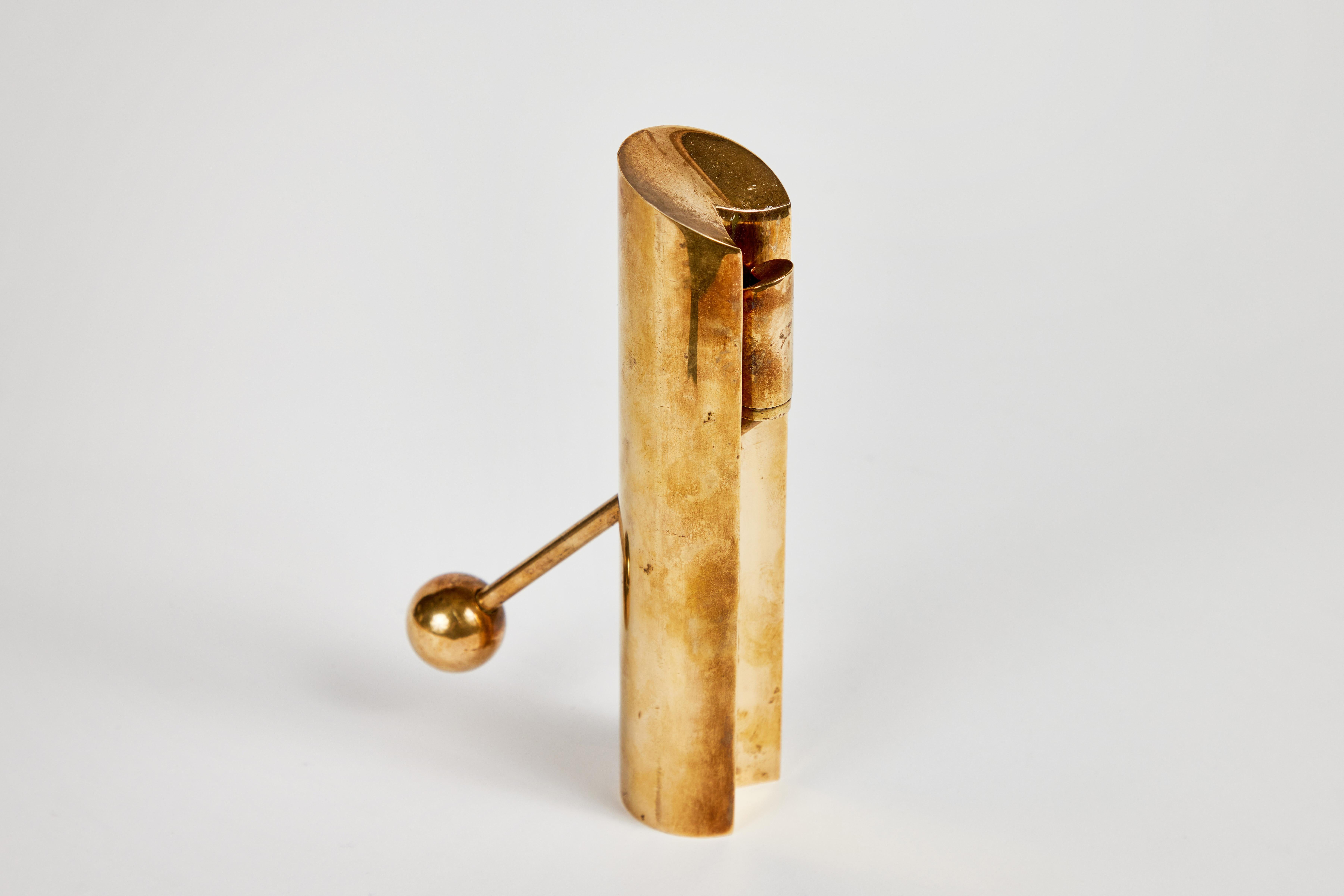 Polished 1950s Pierre Forsell Model #1607 Brass Candleholder for Skultuna For Sale