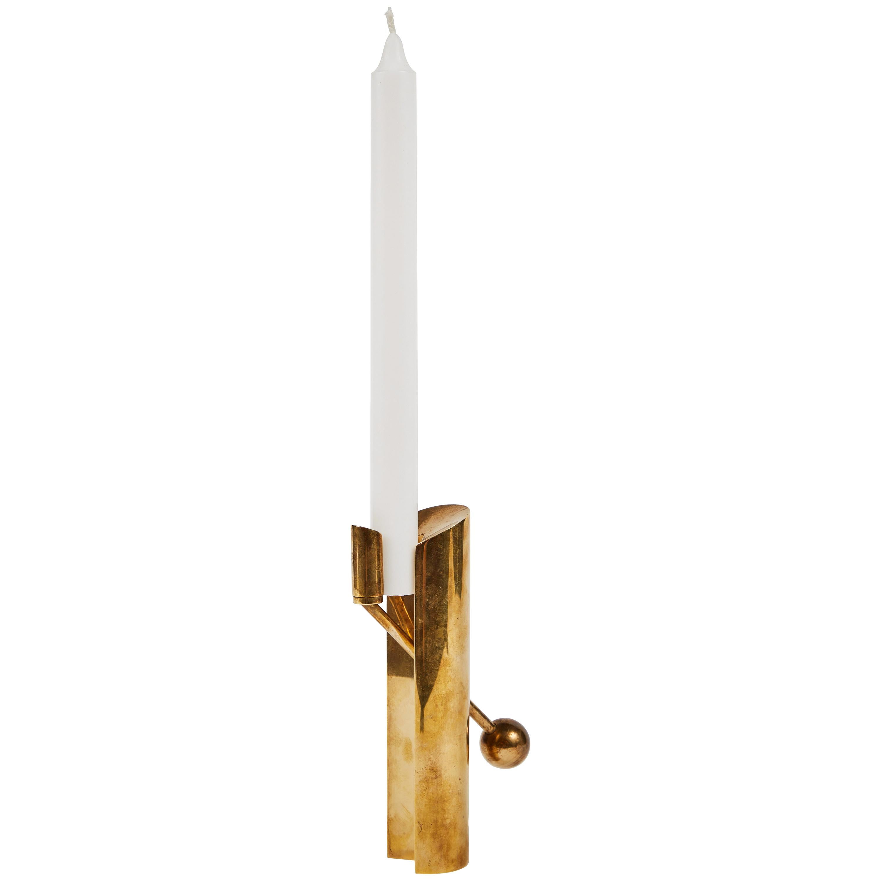 1950s Pierre Forsell Model #1607 Brass Candleholder for Skultuna