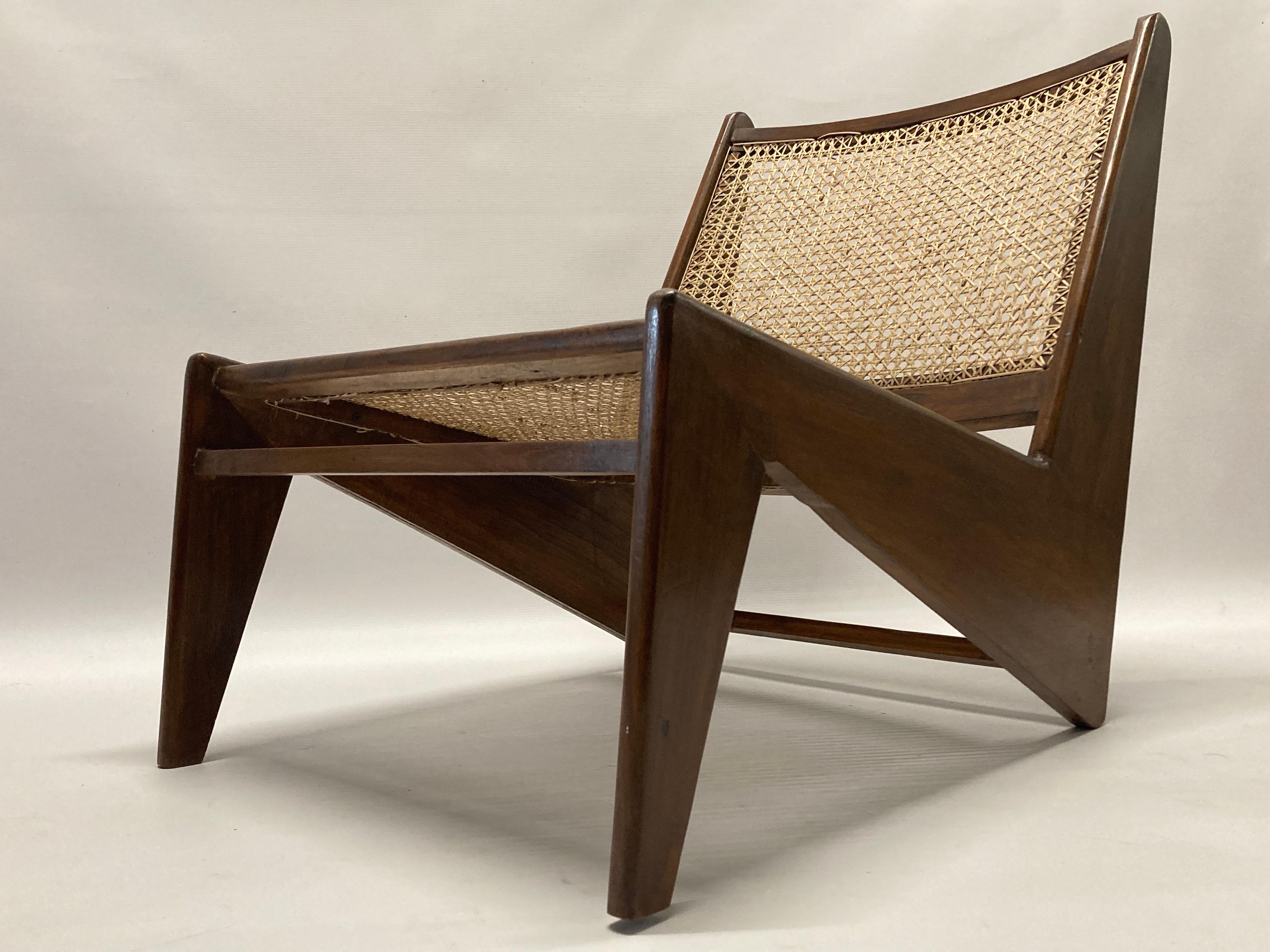 1950s Pierre Jeanneret 'Kangourou' 'Kangaroo' Chandigarh Lounge Low Chair model PJ-SI-59-A.

This chair is made of Indian rosewood which was used in the earliest productions of Pierre Jeanneret Chandigarh furniture.
The grain, patina and character