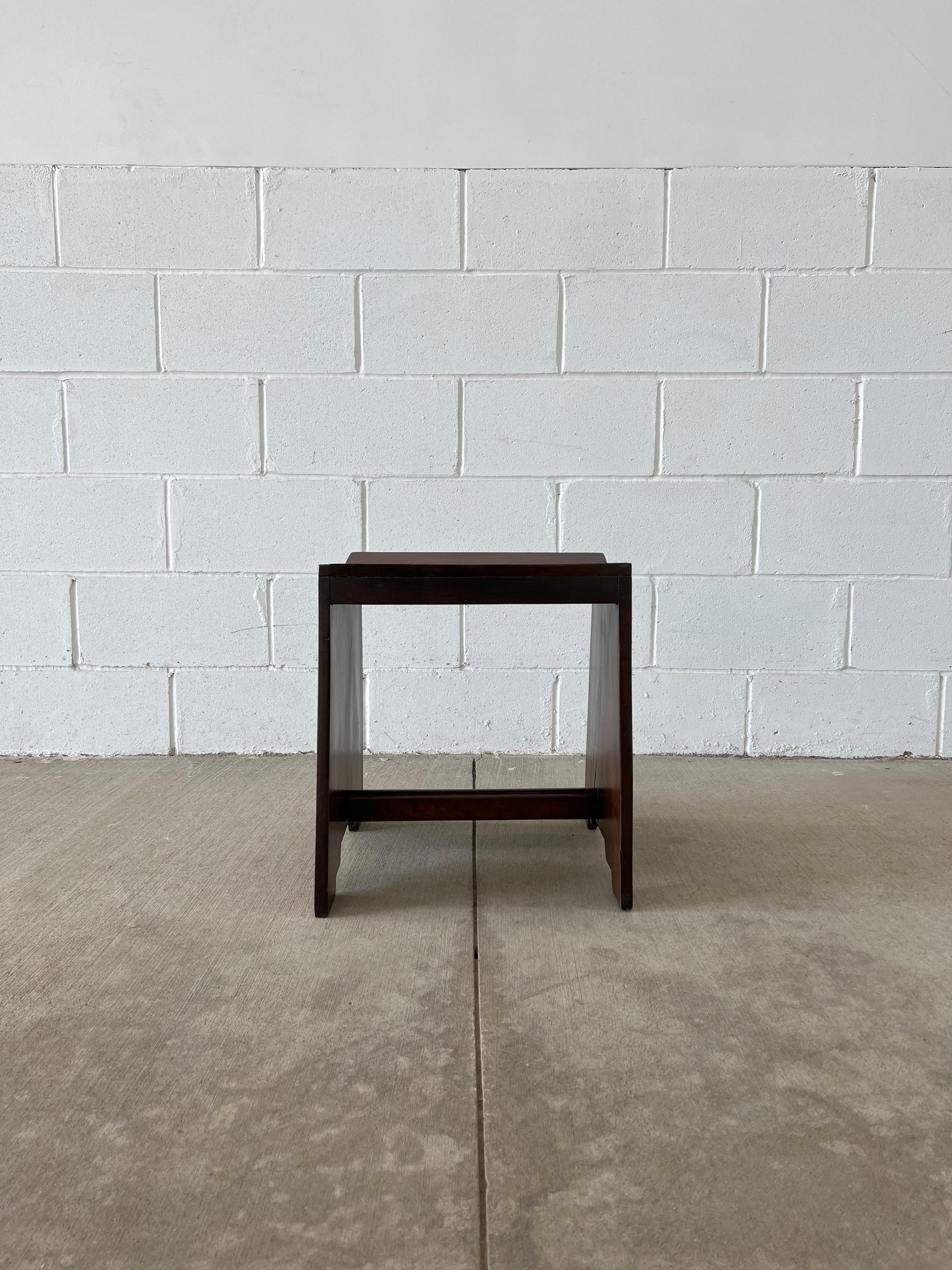Indian 1950s Pierre Jeanneret Sewing Stool for Chandigarh For Sale