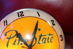 1950s Pine State Ice Cream and Milk Advertising Double Bubble Clock