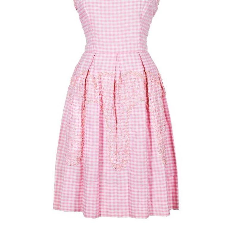Pink and white gingham dress on sale