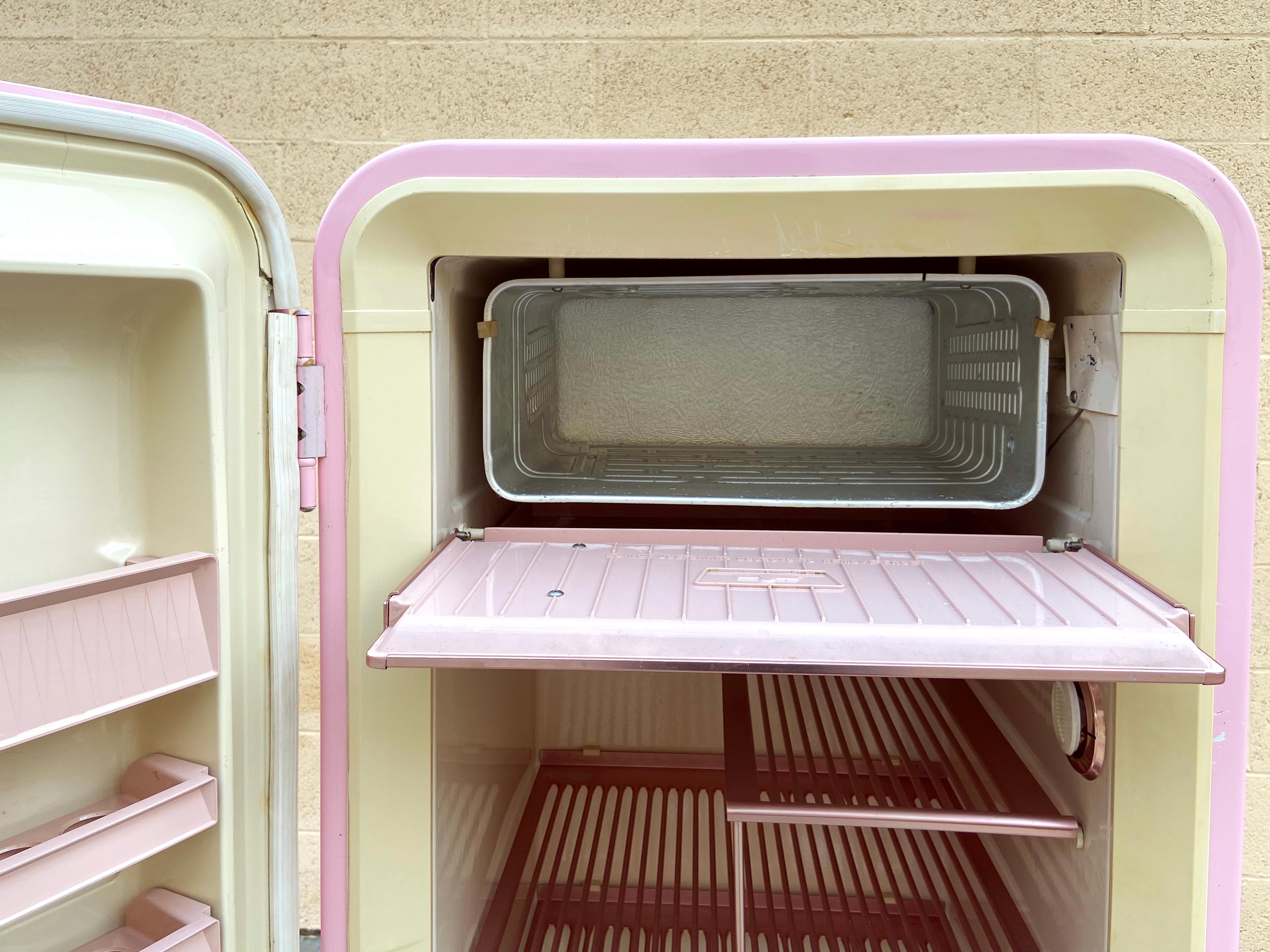 Steel 1950s Pink Fridgedaire Refrigerator