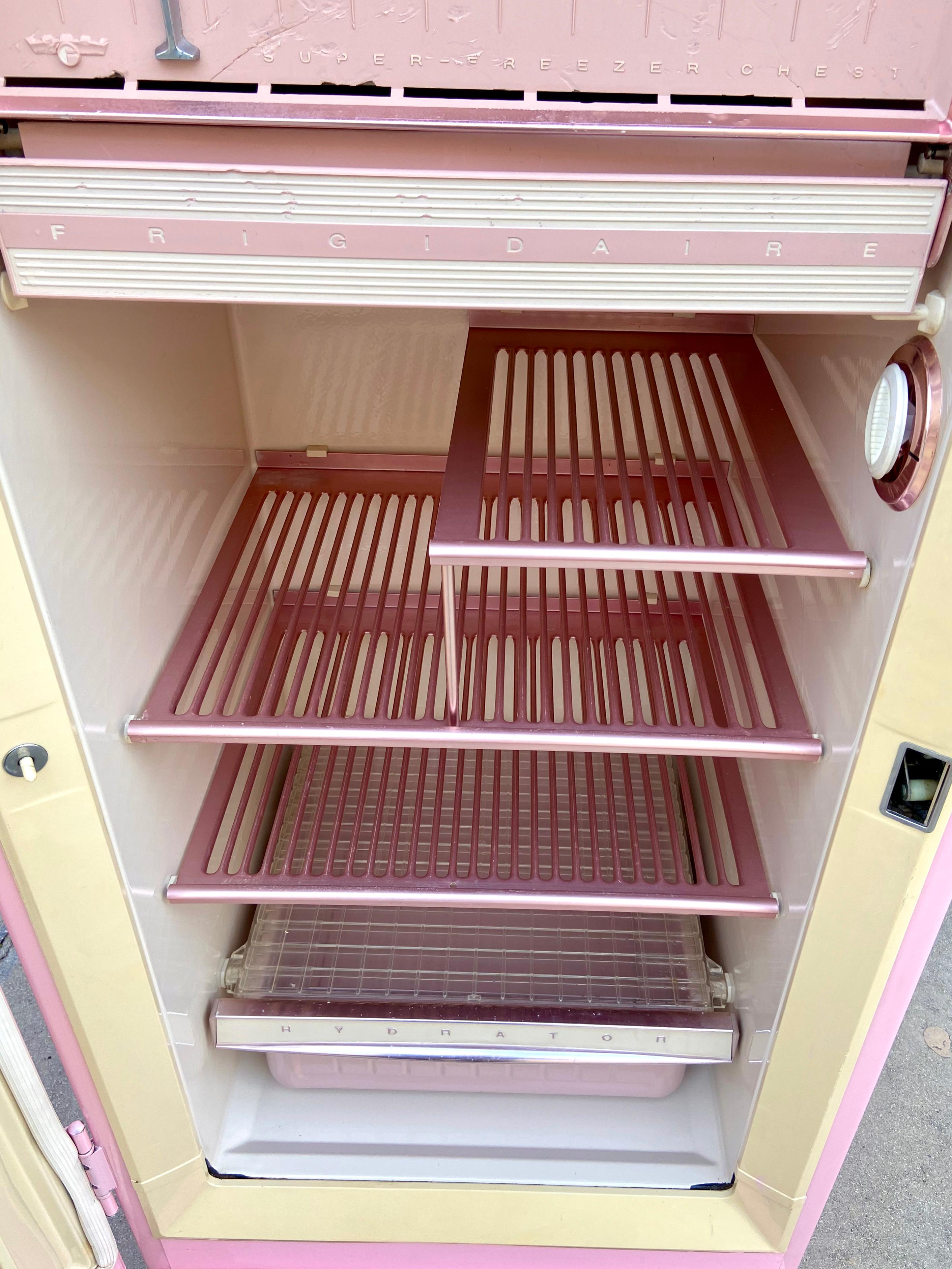 Mid-Century Modern 1950s Pink Fridgedaire Refrigerator