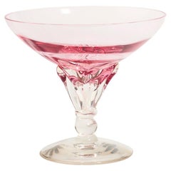 Vintage 1950's Pink Glass Compote