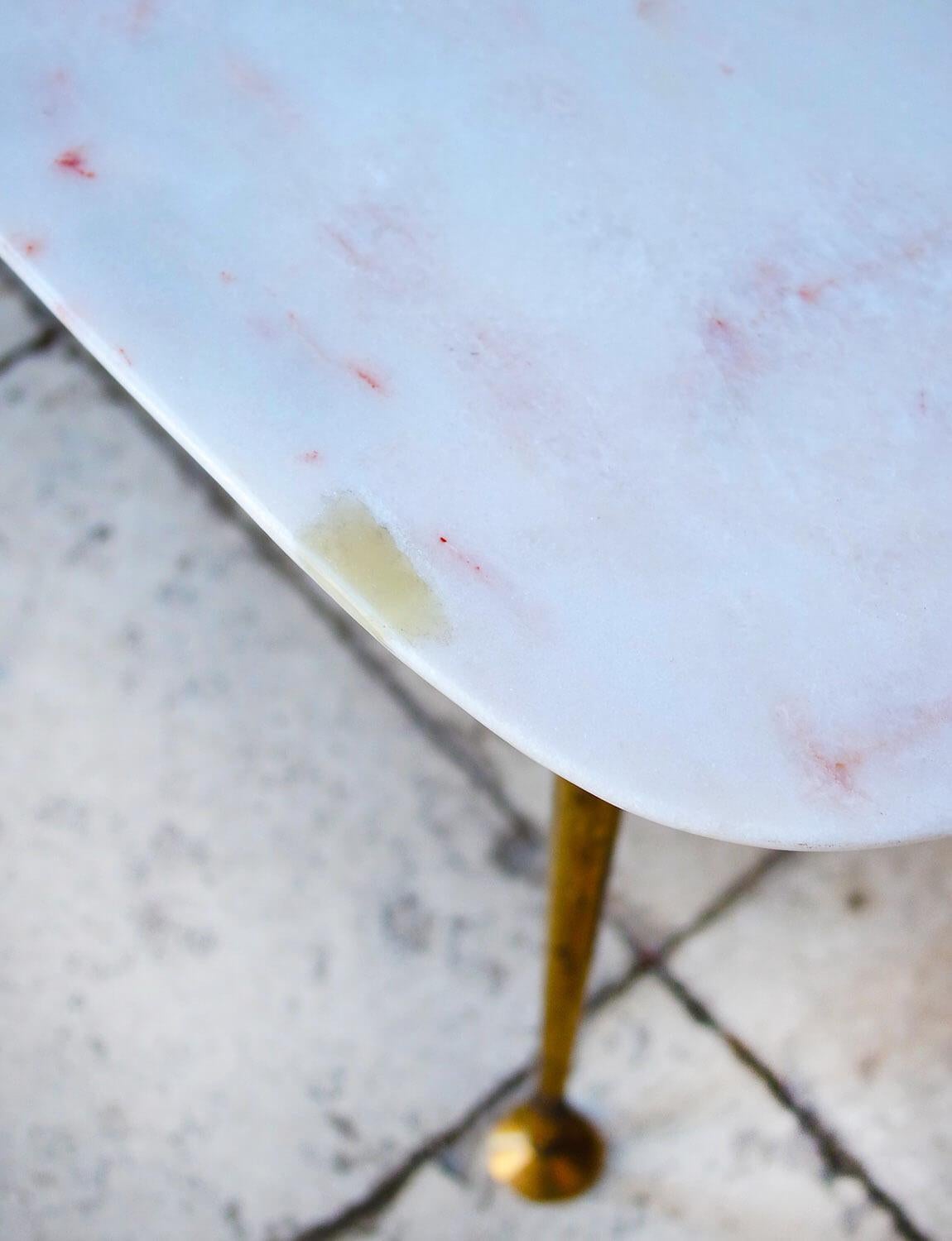 1950s Pink Marble Italian Side Table For Sale 1