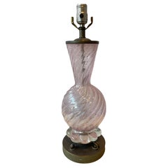 Vintage 1950s Pink Murano Table Lamp