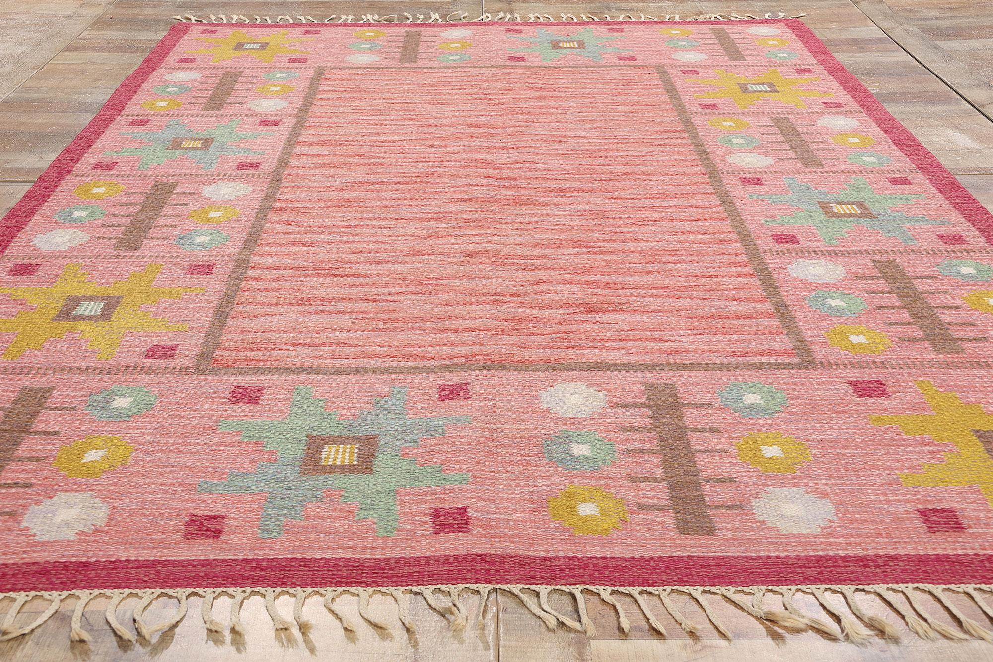 Tappeto Röllakan svedese rosa anni '50, 06'06 x 09'11 in vendita 1