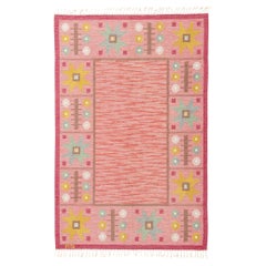 1950's Pink Swedish Scandinavian Röllakan Rug, 06'06 x 09'11