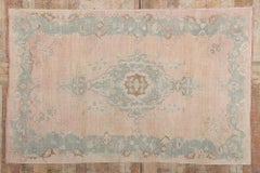 1950's Pink Turkish Oushak Carpet with Modern Style