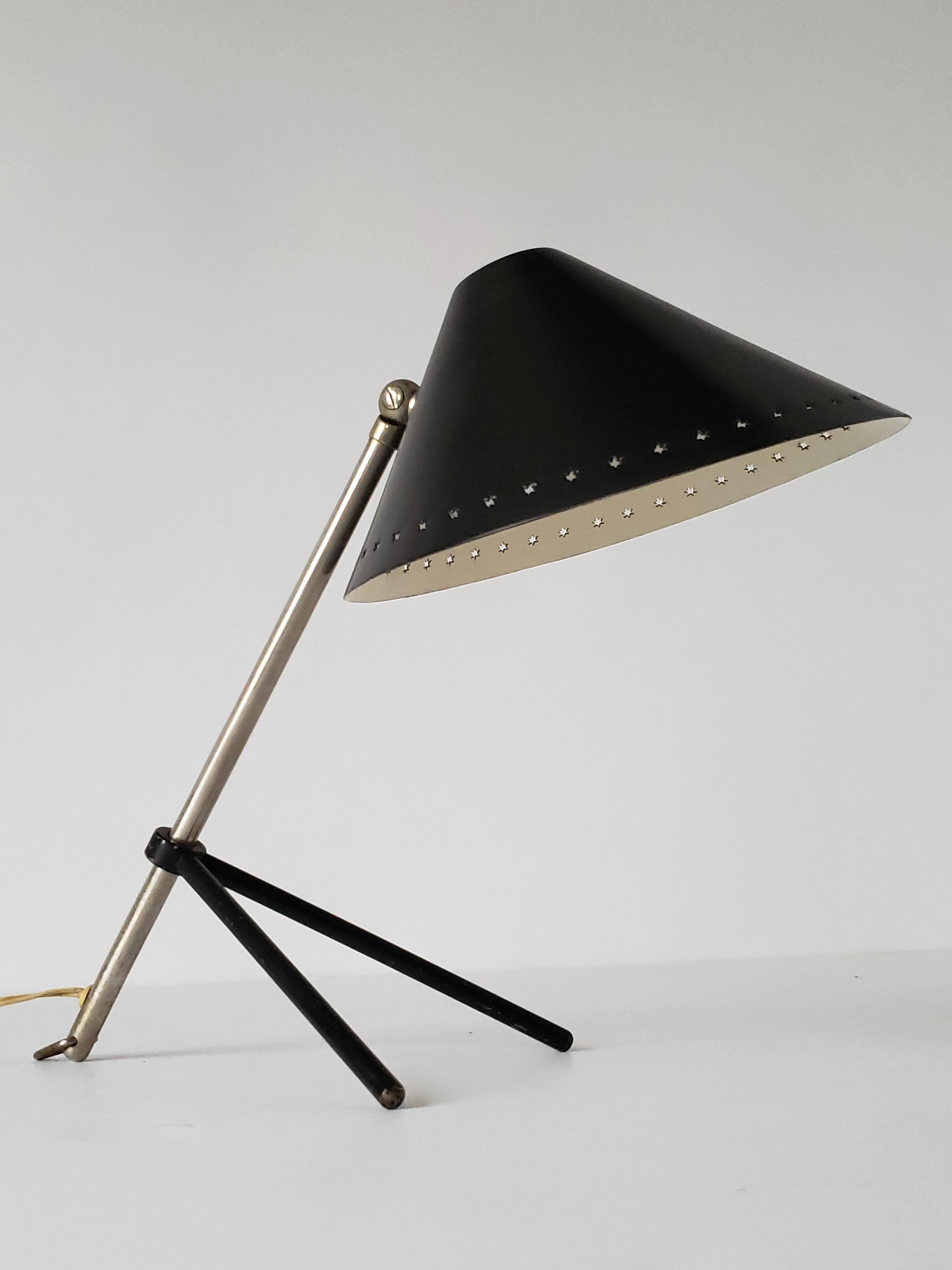 Aluminum 1950s  'Pinocchio' Table or Wall Lamp by H. Busquet for Hala Zeist, Netherlands