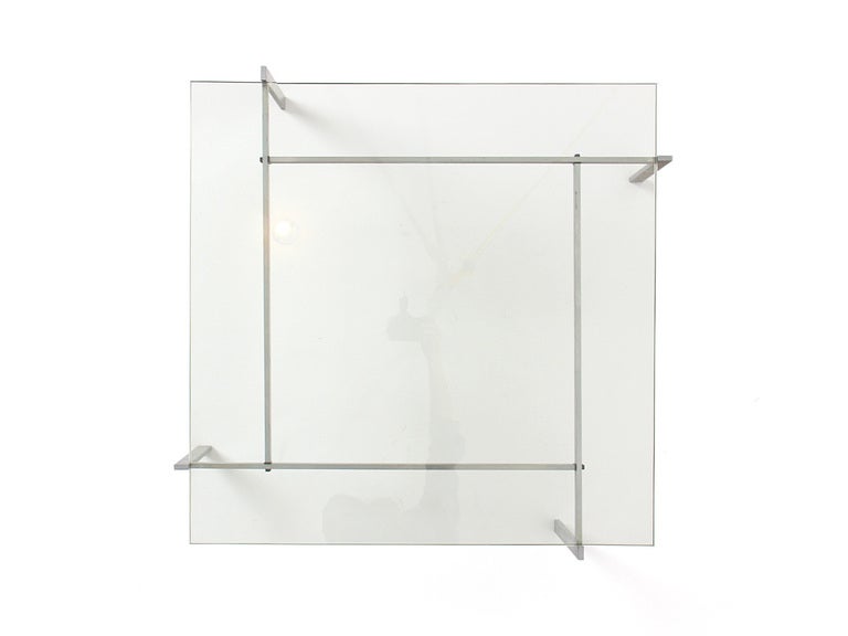 1950s PK-61 Glass Top Low Table by Poul Kjaerholm for E. Kold Christensen In Good Condition For Sale In Sagaponack, NY