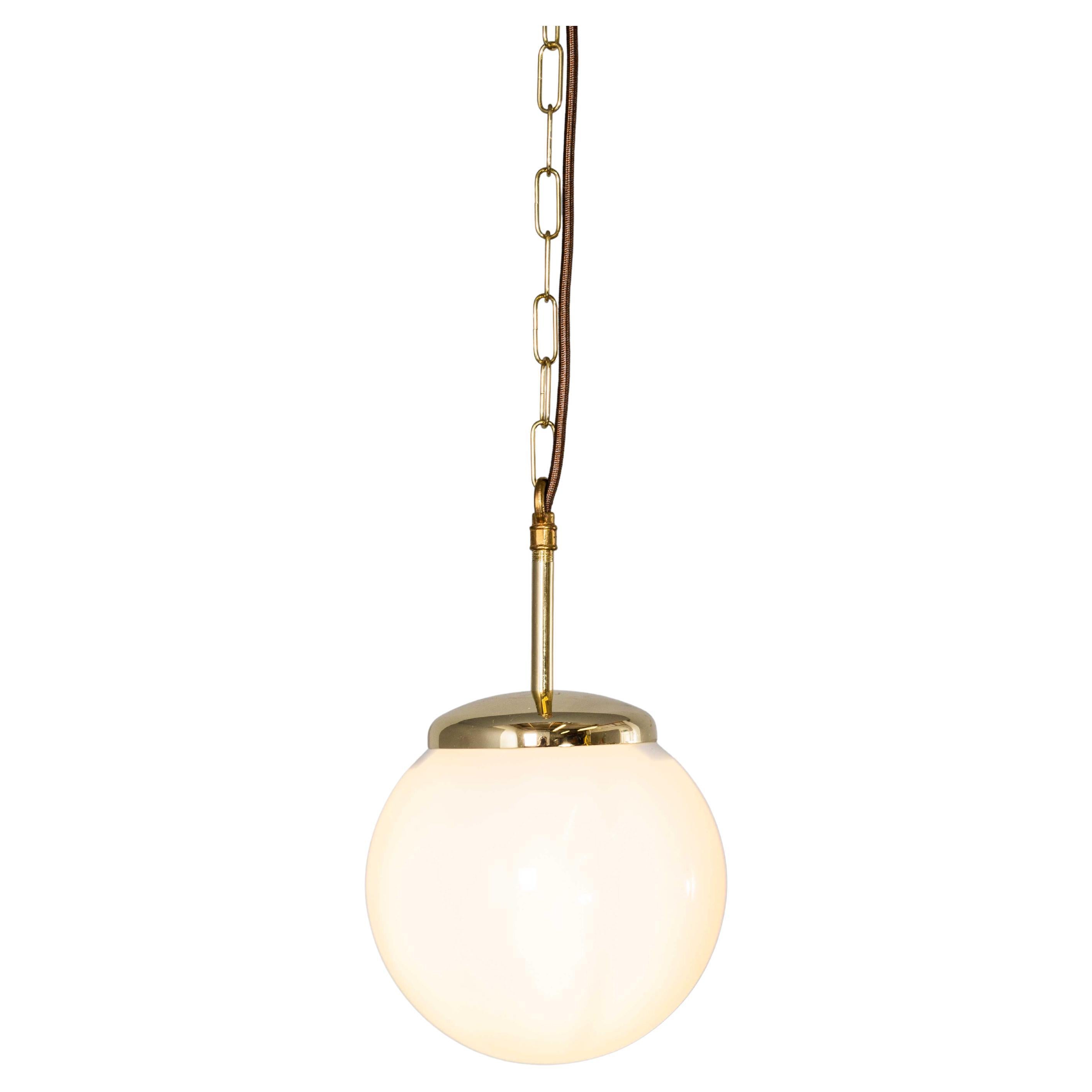 1950's Plain Opaline Pendant Glass – 20cm For Sale