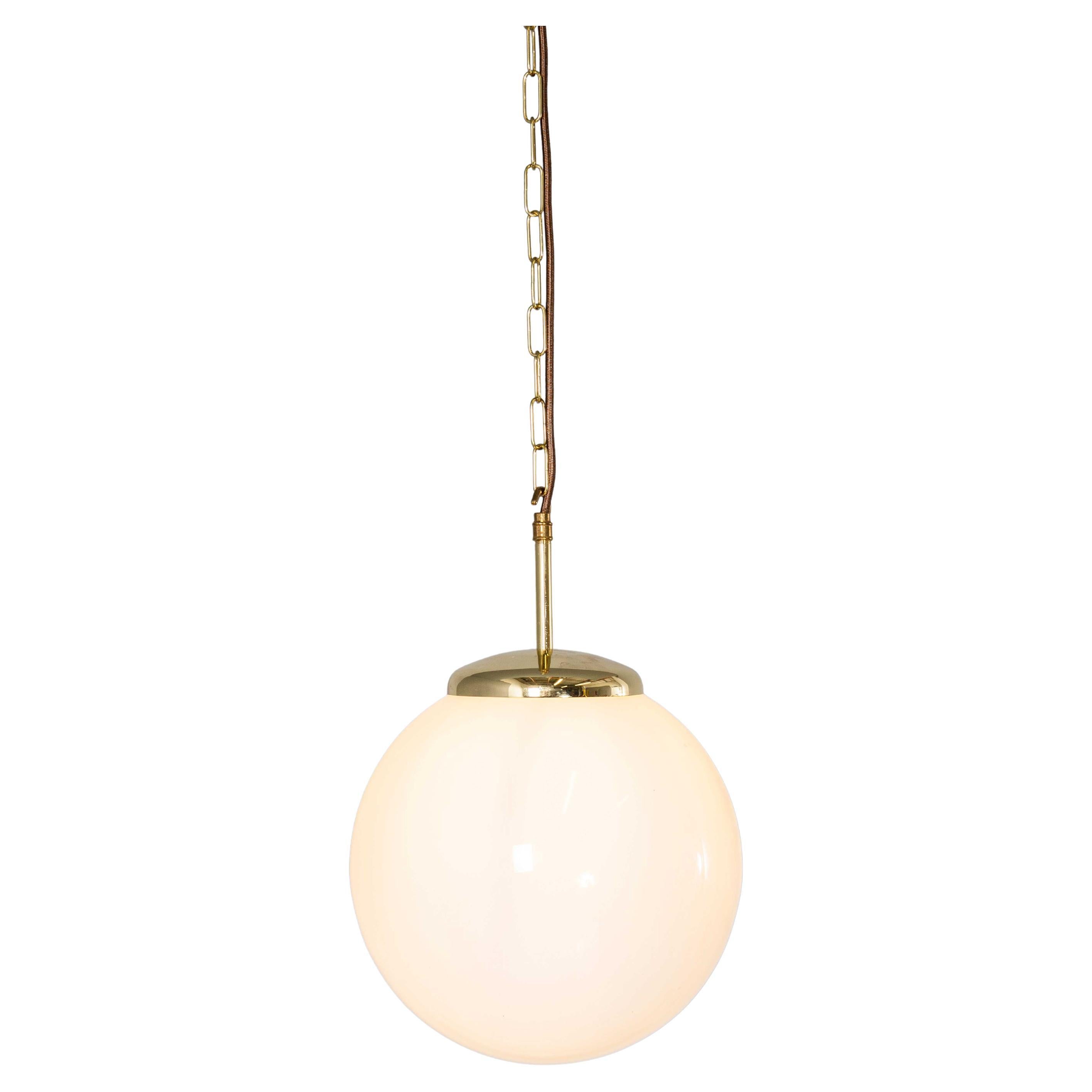 Plain Opaline Pendant Lamp, Glass, Industrial Production, Czech, 1950s For Sale