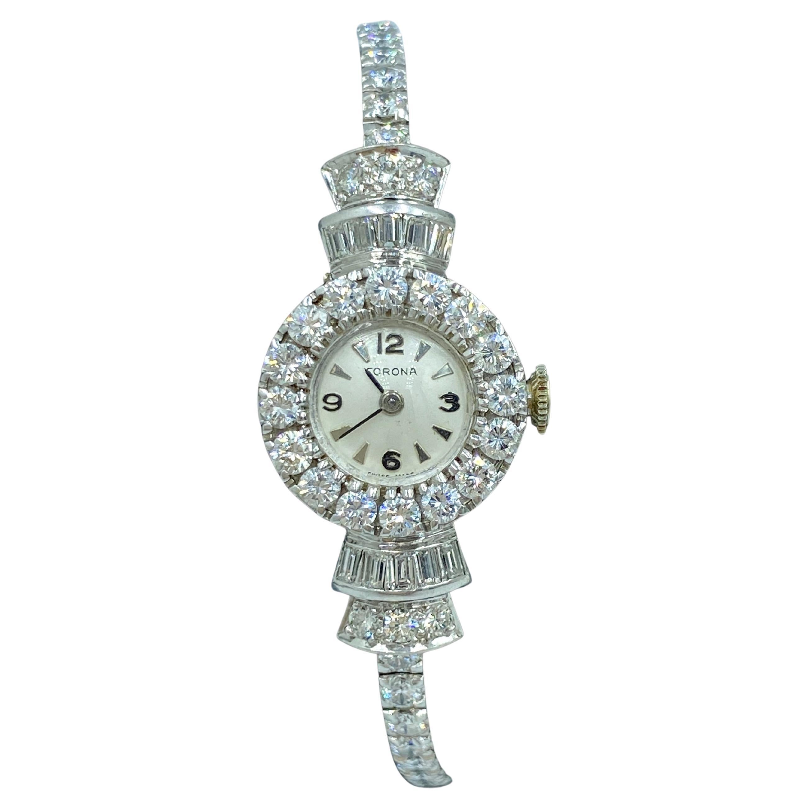1950s platinum and diamond watch