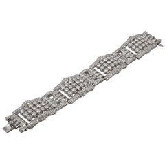 1950s Platinum Diamond Bracelet, 25 Carat