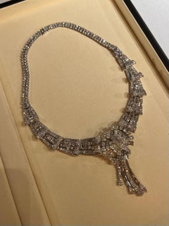 1950s Platinum Diamond Convertible Necklace