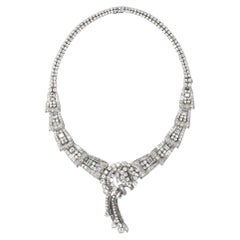 1950s Platinum Diamond Convertible Necklace