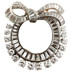 1950’s Platinum Diamond Wreath Circle Brooch
