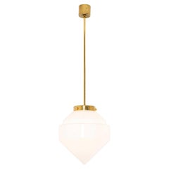 Lampada a sospensione opalina Plumb Bob degli anni '50