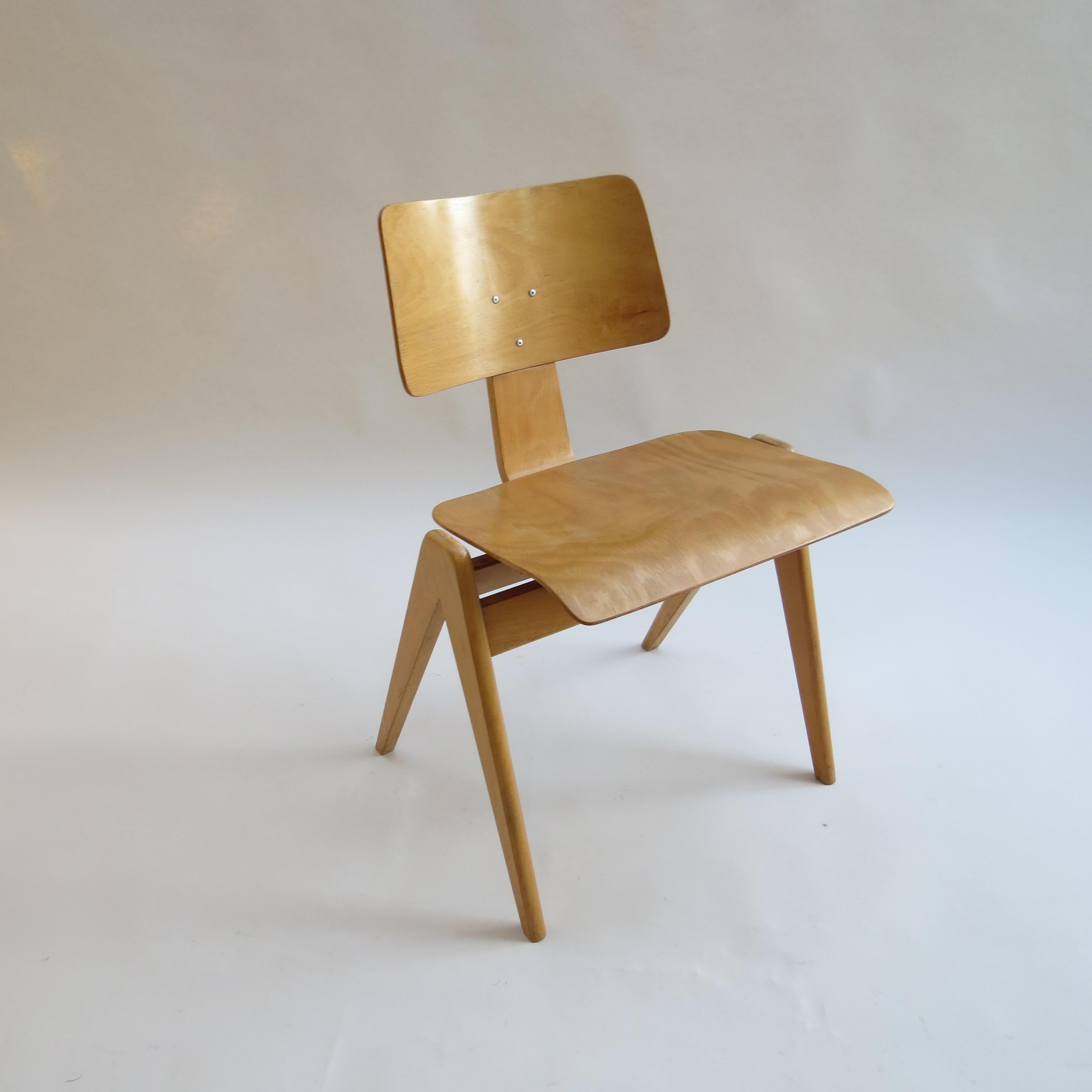 1950s Plywood Hillestak Stacking Chairs by Robin Day for Hille UK 1