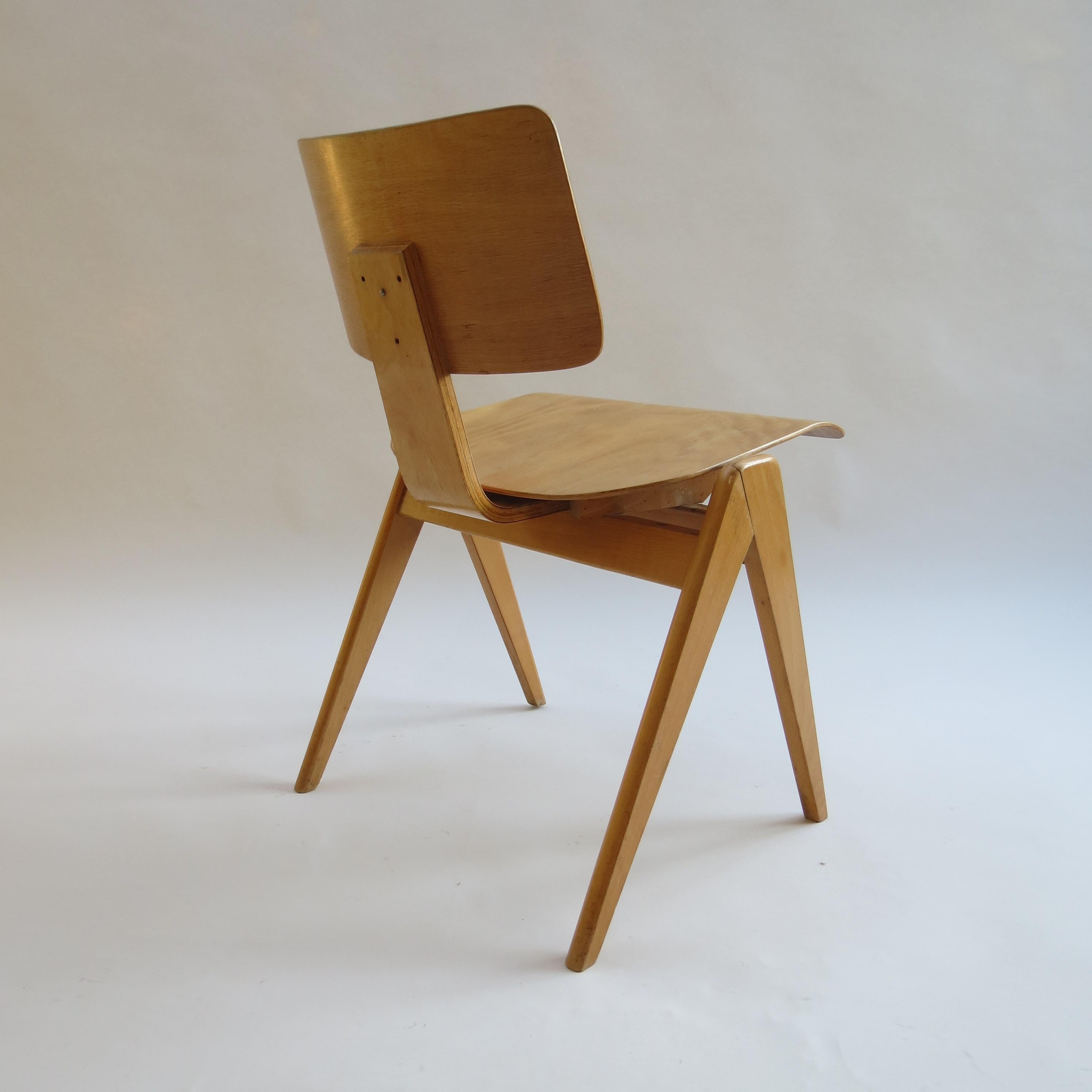 1950s Plywood Hillestak Stacking Chairs by Robin Day for Hille UK 4