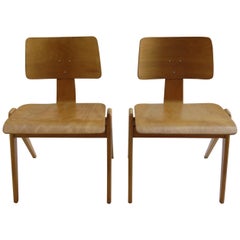 1950s Plywood Hillestak Stacking Chairs by Robin Day for Hille UK 