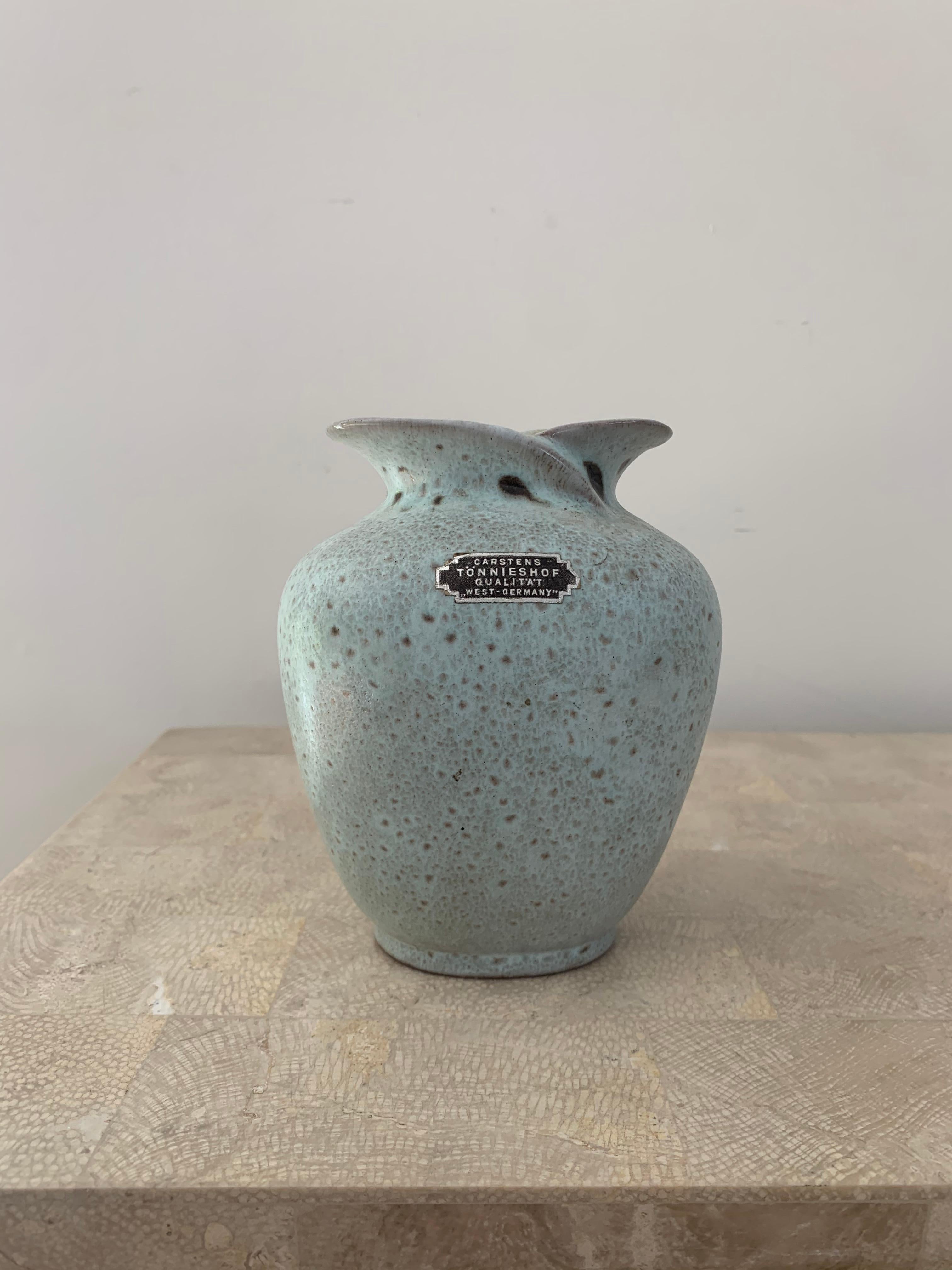 Carstens Tönnieshof Pockmarked Ceramic Vase from West Germany, circa 1950s 4