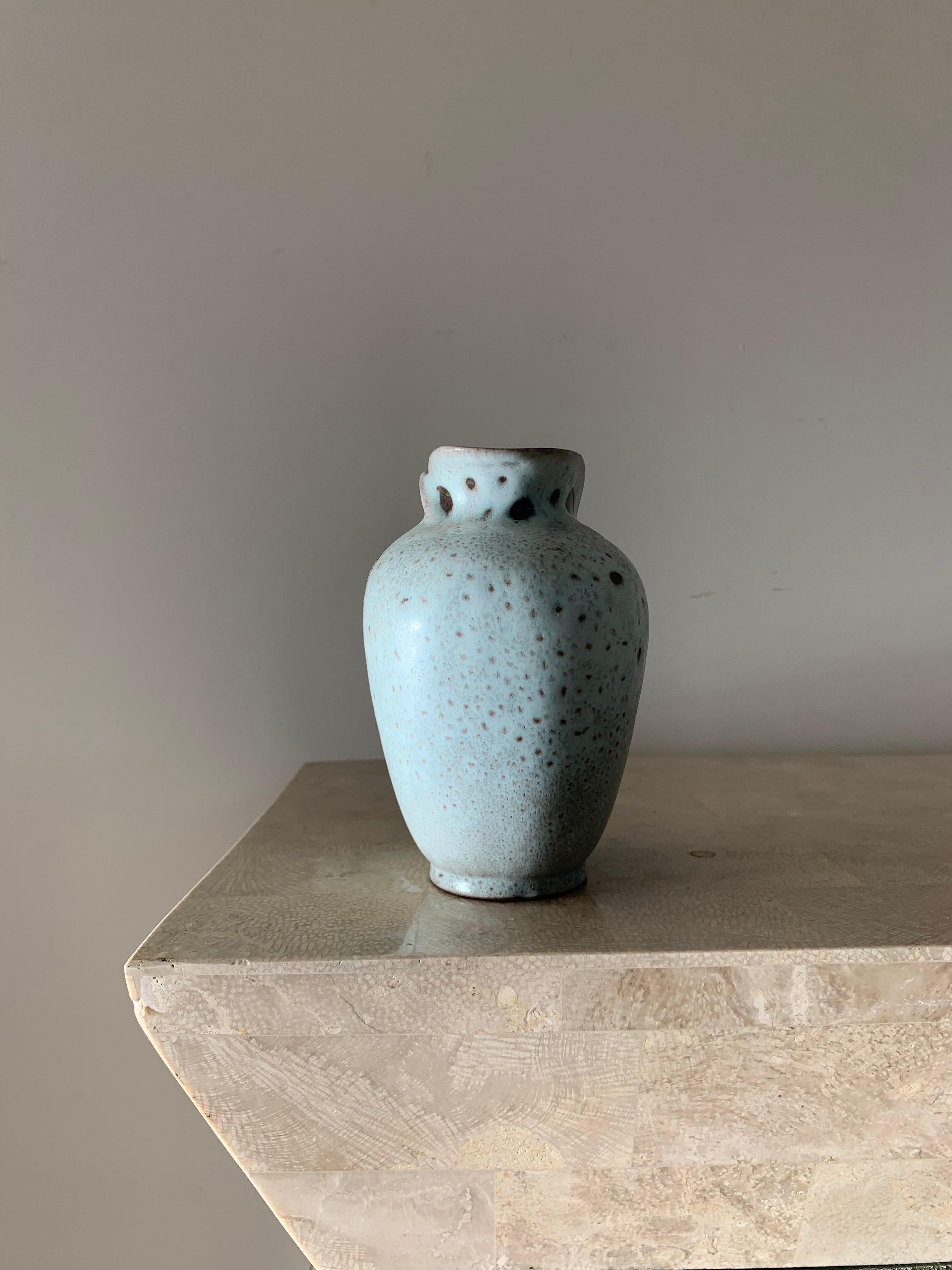 Fired Carstens Tönnieshof Pockmarked Ceramic Vase from West Germany, circa 1950s