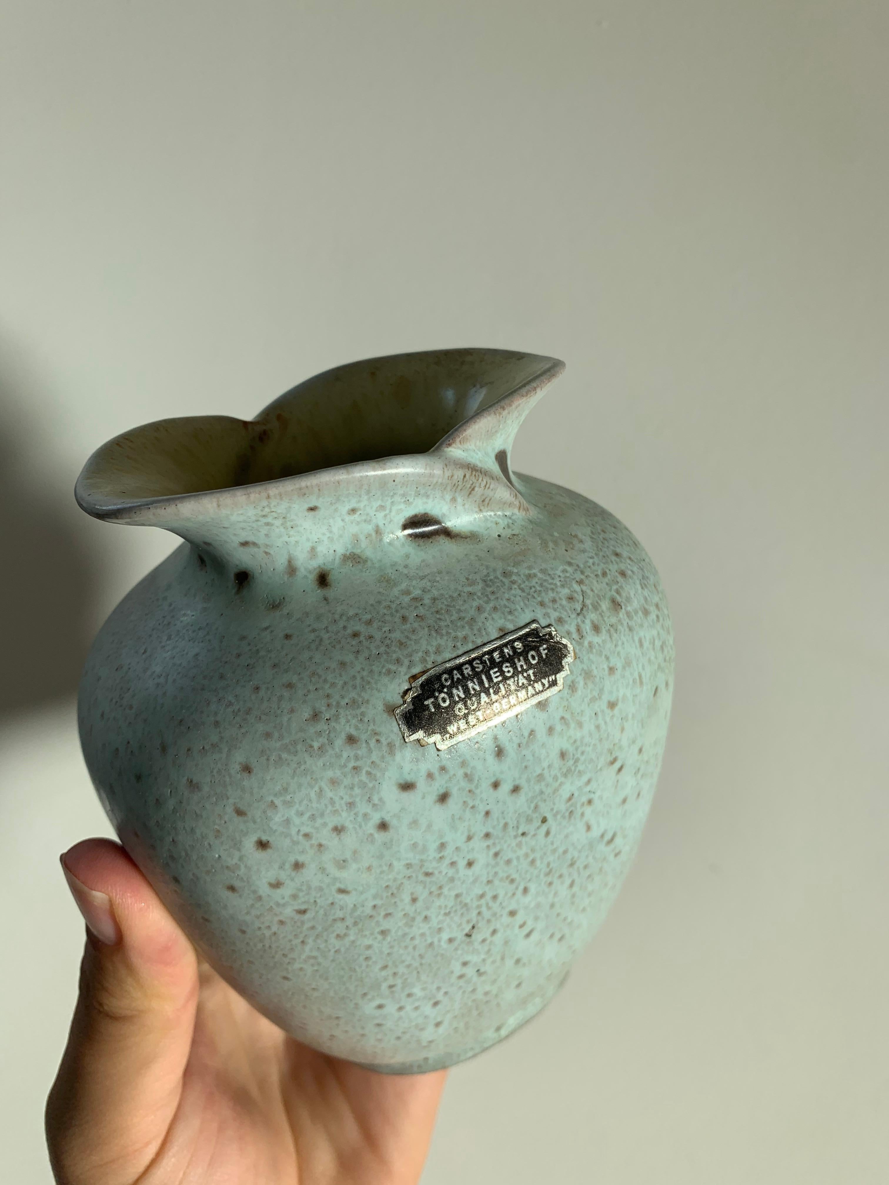 Carstens Tönnieshof Pockmarked Ceramic Vase from West Germany, circa 1950s 2