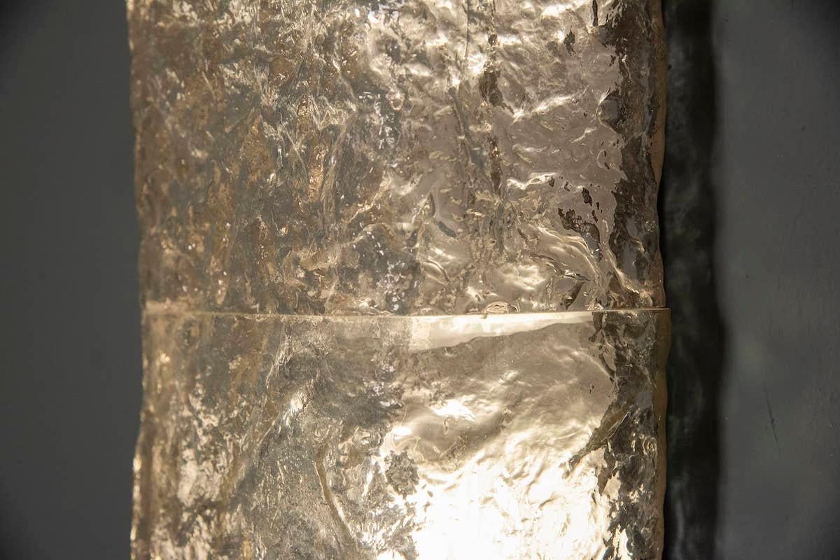aplique de pared rectangular de cristal transparente Poliarte Verona, años 50 en venta 6