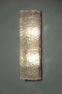 1950s Poliarte Verona Rectangular Transparent Glass Wall Sconce
