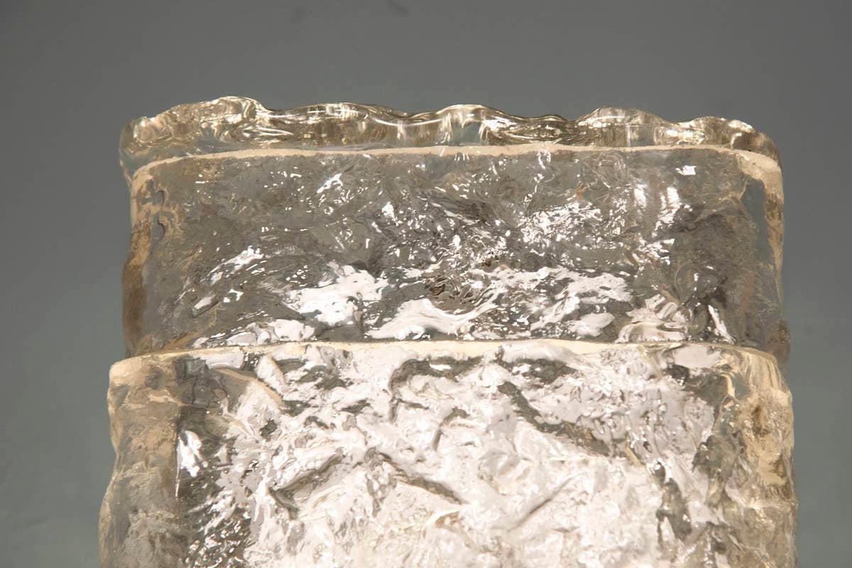 aplique de pared rectangular de cristal transparente Poliarte Verona, años 50 en venta 2