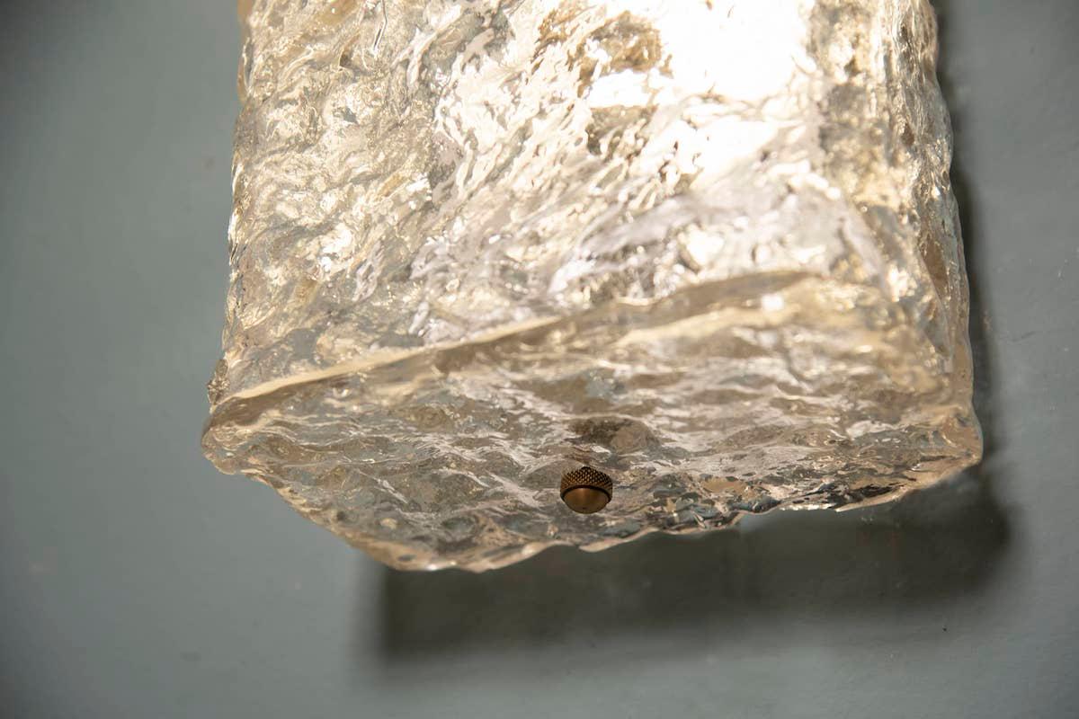 aplique de pared rectangular de cristal transparente Poliarte Verona, años 50 en venta 3