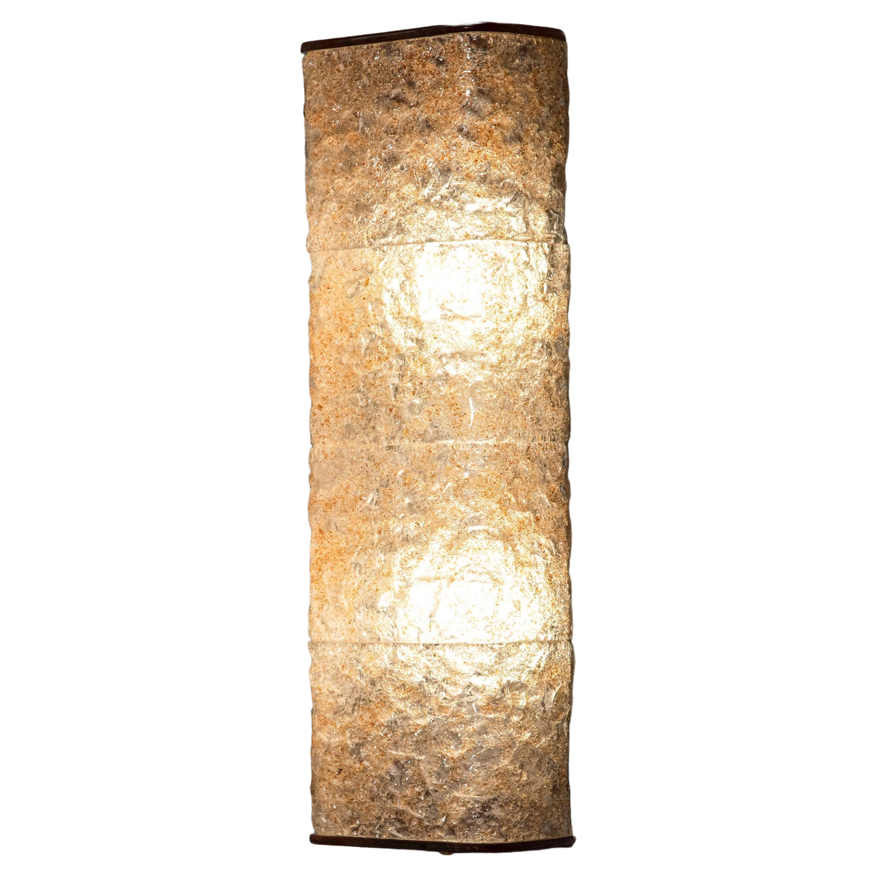 1950s Poliarte Verona Rectangular transparent glass Wall Sconce