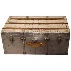 1950s Polished Aluminum Cabin Steamer Trunk
