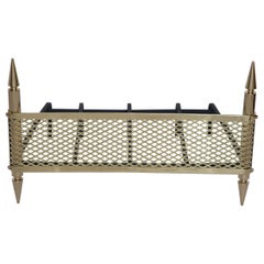 1950s Polished Brass Fireplace Grate by Stilnovo, Italy