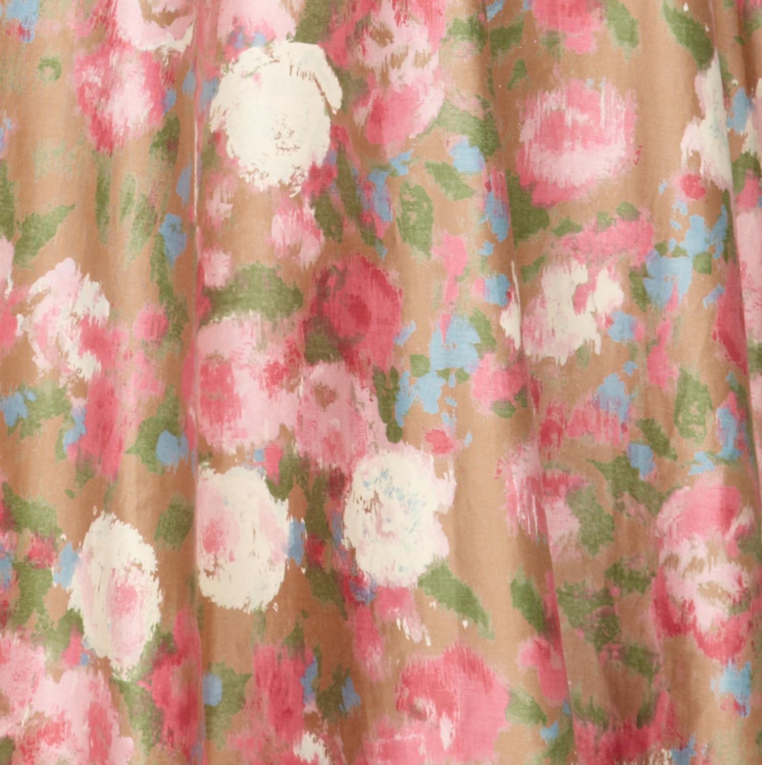 1950s Polished Cotton Floral Dress In Excellent Condition In London, GB