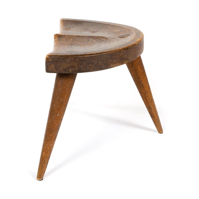 1950s Poplar Milking Stool For Sale at 1stDibs antique milking stool