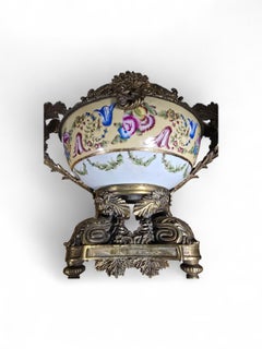 Tafelaufsatz aus Porzellan und Bronze aus den 1950er Jahren