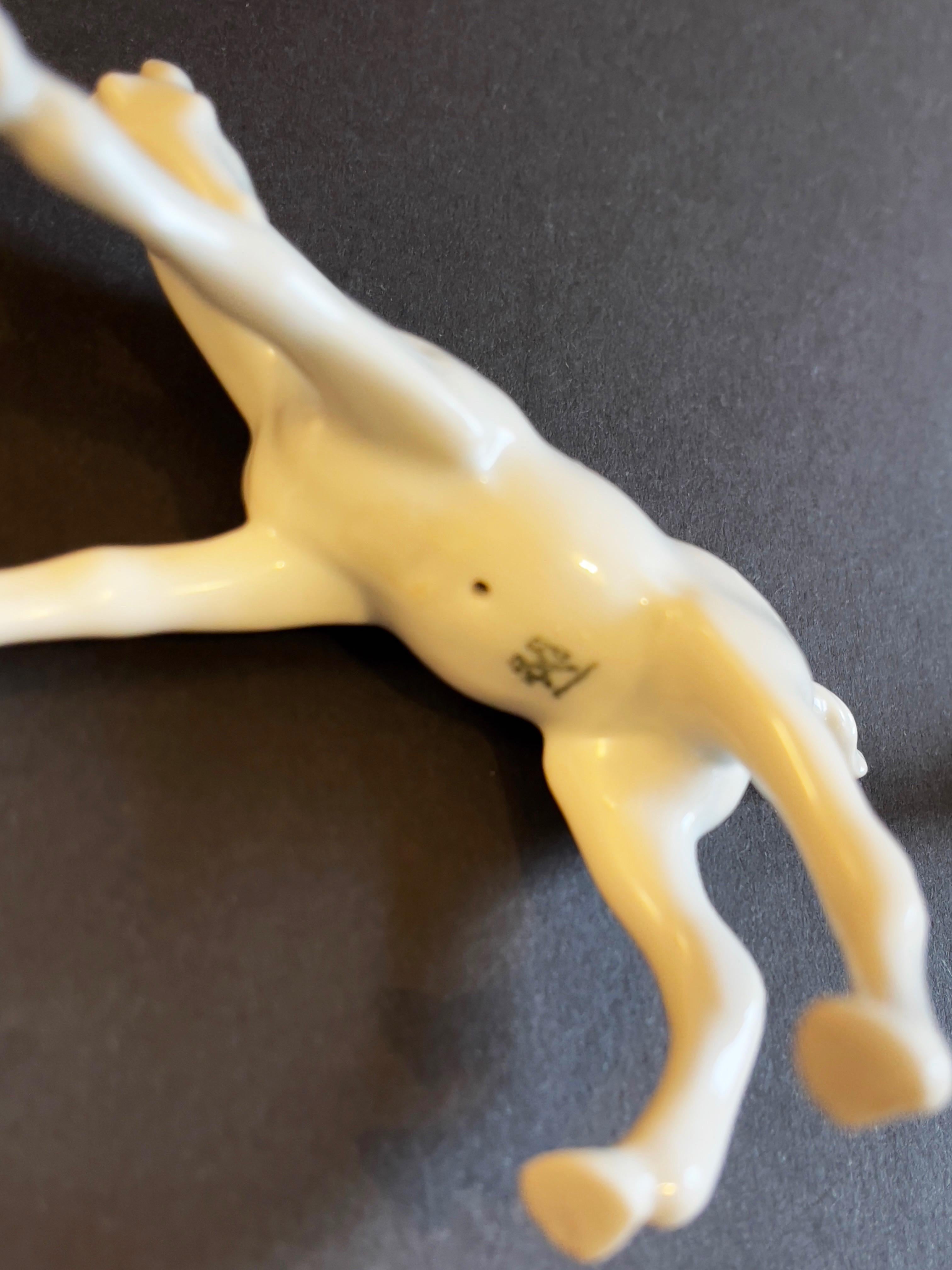 Puledri di porcellana del 1950, arte di metà secolo di Metzler & Ortloff, Germania Est (DDR) in vendita 6