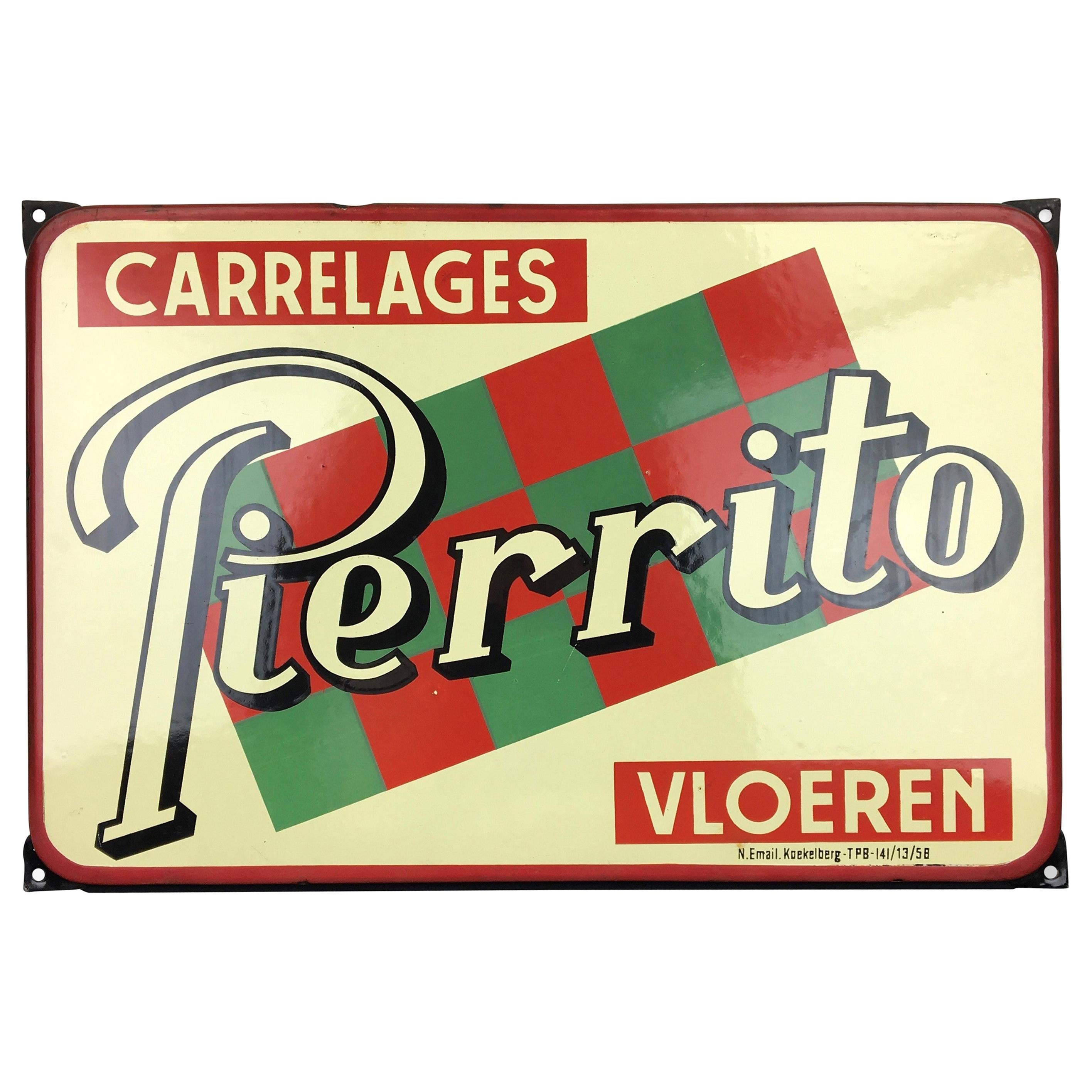 1950s, Porcelain Sign for Tiles, Belgium