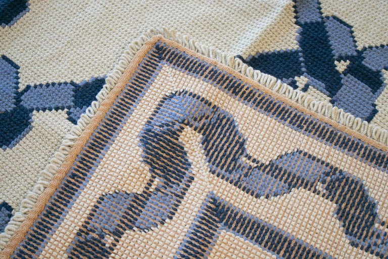 1950 Wool Rug 1950s Portuguese Hand Woven Wool Carpet For Sale at 1stDibs | 1950s carpet