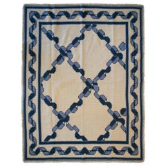 1950s Portuguese Hand Woven Wool Carpet