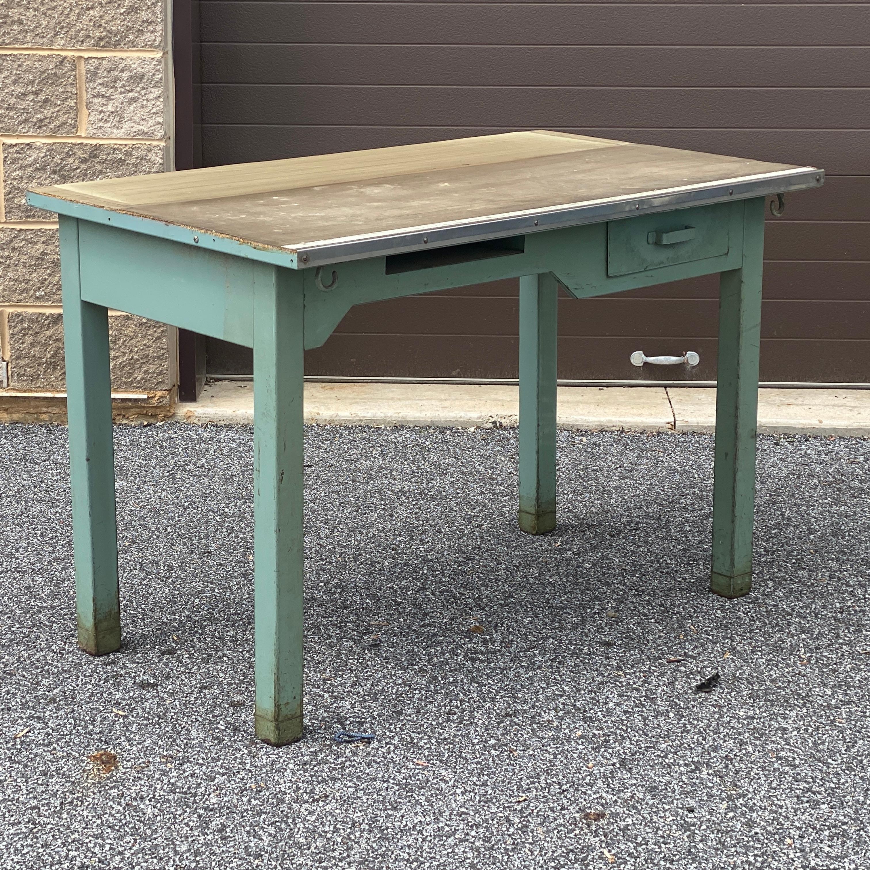 1950's Post Office Steel Industrial Mail Sorting Desk Workstation Table For Sale 2